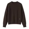 Suéter Consinee novo feminino gola redonda quente 100% cashmere raglan fio floral manga longa solto para outono e inverno