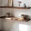 Prateleira Laminada de Madeira Maciça Nogueira Preta Prateleira Exibição Armazenamento de Parede Prateleira de Livros de Parede Montada na Parede