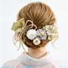 Accesorios para el Cabello Hanfu para Mujeres, Pasadores de Flores Artificiales, Adornos para el Cabello Kimono Transfronterizos, Juego de Pinzas para el Cabello Yukata de Flor de Seda Japonesa