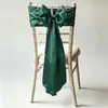 Tela para respaldo de silla de satén de imitación al por mayor de fábrica, cinta de satén específica para hotel, lazo de banderola floral para respaldo de silla de banquete de bodas