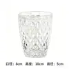 Venta al por mayor de fábrica Taza de vidrio europea engrosada Taza de jugo con relieve de color Taza para enjuague bucal de hotel Taza de cerveza de bar