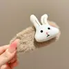 Clip BB de felpa de dibujos animados dulce, accesorio para el cabello infantil, liga para el cabello de animal rellena de algodón para otoño e invierno, anillo para el cabello lindo de niña, adorno para el cabello, pinza para el cabello