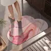 Alfombrilla de Piso para Baño con Patrón de Mármol, Forma Especial de Nube, Terciopelo de Cristal, Lavable, Antideslizante, Secado Rápido, Felpudo