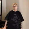 Nueva Camiseta de Suede de Manga Corta para Hombre, Edición Limitada Año del Dragón Estilo Chino, Camiseta Suelta de Media Manga para Verano con Estilo de Tendencia Nacional