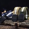 Cinto tático de lona, fivela automática, cinto de nylon plástico não metálico, cinto de tecido masculino
