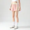 Shorts Esportivo de Borda Colorida Contrastante para Mulheres, Shorts Soltos de Secagem Rápida para Corrida e Fitness, Cintura Alta com Cordão Anti-Exposição Shorts de Yoga para Mulheres, Verão