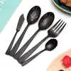 Cuchara de servir de acero inoxidable con diseño de árbol, cuchara y tenedor de servicio, cucharilla de azúcar, cuchillo de mantequilla, cuchara de servicio para buffet de restaurante de hotel, colador