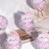 Gato lindo kulomi arcilla blanda bola de diamante cuentas de agujero recto al por mayor DIY llavero de teléfono móvil cadena de collar cadena de bolsa accesorios