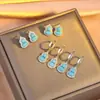 Nuevos Pendientes Turquesa Estilo Chino para Mujer Plata de Ley 925 Tendencia Nacional Retro Gama Alta Pendientes Calabaza Azules Pendientes Versátiles