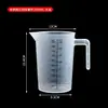 Taza medidora de plástico de alta transparencia para hornear y té de leche, Taza graduada de plástico doméstico de grado alimenticio, Taza medidora comercial de gran capacidad