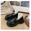 Zapatos de Vestir para Mujer con Punta Redonda y Suela Gruesa Estilo Académico Negro Zapatos Pequeños de Cuero Mocasines Británicos Versátiles Zapatos Formales Zapatos jk