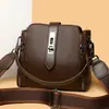 Bolso Cubo de Textura de Alta Gama al por Mayor Transfronterizo 2024 Nuevo Bolso Cruzado Gran Capacidad Multicapa Color Sólido Bolso para Mujer Bolso de Hombro
