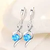 2021 nuevos pendientes transfronterizos chapados en plata s925 imitación corazón palabras hebilla de oreja pendientes de gota de agua joyería de oreja incrustada con diamantes venta al por mayor de fábrica