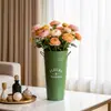 Cubo de Flores de Lata Estilo Americano, Cubo para Arreglos Florales de Floristería, Cubo Decorativo para Flores Secas y Artificiales de Sala de Estar, Fabricante de Cubos para Arreglos Florales del Hogar