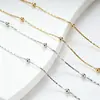 Colar e Pulseira de Corrente em Formato O com Fecho de Clipe com Contas de Aço Inoxidável, Corrente de Clavícula Estilo Celebridade da Internet Estética de Nicho, Corrente Pronta para Venda por Atacado