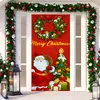 2026 Nova Cortina de Porta Banner de Natal Decoração de Fundo para Fotos ao Ar Livre com Papai Noel e Filhote