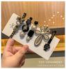 Horquilla de pluma de oso juego de 6 piezas Perla Diamante de imitación tijeras horquilla estilo coreano retro clip para flequillo accesorios de hadas para el cabello