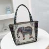 Atacado Bolsa Feminina Elefante Estilo Yunnan Bordado Dupla Face de Mão Ombro Nova Casual Tecido Jacquard Tailandês Comércio Exterior