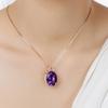 Jinjiahua Colgante de Amatista Natural de 7 Quilates Diamante en Forma de Pera Diamante en Forma de Corazón Collar Morado Colgante Transmisión en Vivo de Douyin