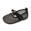 Zapatos de Malla con Lunares Estilo Francés 2026 Verano Nuevos Zapatos de Princesa con Flores Estilo K para Niñas con Sandalias de Falda