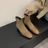 Botines cuadrados retro franceses Lancui 2026 para mujer, con plataforma interior para aumentar altura, versátiles, modernos y adelgazantes