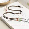 Cordón para Lanyard con Cuenta Dzi Cruzada, Cuerda para Collar con Colgante de Ágata Roja del Sur, Cuerda para Colgante de Jade Tejida a Mano Ajustable para Hombres y Mujeres con Hebilla de Seguridad