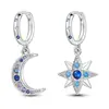 Pendientes de Estrella y Luna Bohemios de Alta Gama Transfronterizos Moda Europea y Americana Pendientes Asimétricos con Joyería de Lujo Ligero