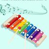 Comercio electrónico transfronterizo educación temprana infantil inspirada en la percepción musical piano de percusión manual para niños piano de percusión en madera materiales didácticos iluminación