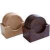 Juego de posavasos japoneses de nogal negro, tapete aislante de madera, posavasos creativos de madera para platillo de té, 6 piezas, tapete de haya