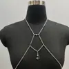 Europeo y Americano Sexy Tirante Tirante Accesorios para Mujer Collar Cadena Corporal Cadena Integrada Cadena de Pecho Colgante de Luna Estrella con Cuentas