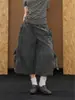 Calça Pantalona Plissada com Cordão Onlpp Estilo Retrô Americano para Mulheres com Bolsos Grandes, Calça Casual Cropped Estilo Workwear