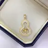 Accesorios de joyería hechos a mano DIY, colgante de perla de la fortuna de calabaza grande para mujer, base vacía con circonita microincrustada, venta al por mayor de joyería