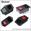 Tomada de energia três em um com interruptor disjuntor C14 com interruptor de luz tipo trava de cartão tomada de cauda com fio