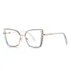 Gafas Anti-luz Azul de Comercio Exterior 3155 Dorado TR Montura de Personalidad para Combinar Gafas Planas para Rostro Grande de Mujer Adelgazantes para Disparo Callejero