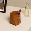 Porta-Canetas de Couro Casual para Armazenamento de Pincéis de Maquiagem, Organizador de Mesa DIY, Armazenamento Doméstico de Diversos, Caixa de Armazenamento para Controles Remotos