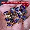 Color oro real que no se desvanece hueco cloisonné quemado azul agujero pasante ruyi candado de bebé mariposa gota de aceite esmalte joyería DIY