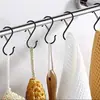 Gancho de metal tipo S, gancho sem furos para guarda-roupa, bolsa, armazenamento de chapéu, gancho de ventosa sem furos de alta capacidade de carga