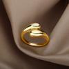 Anillo brillante de gota de agua con abertura irregular, anillo sinuoso, nuevo anillo transfronterizo europeo y americano, abertura ajustable