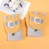 Guantes de Medio Dedo abatibles para Niños de Terciopelo Cálidos para Escribir para Estudiantes Guantes de Punto Lindos a Prueba de Frío para Niños y Niñas