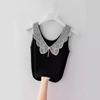 Camisola de Verano para Mujer con Puntadas de Encaje Ajustada sin Mangas Tejida de Seda de Hielo Chaleco Traje Pequeño Camisa Base Interior Mujer