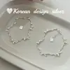 Estilo Ins Coreano Joyería de Mano Simple y de Alta Gama Pulsera de Moño Brillante de Plata de Ley S925 Exquisita y Versátil de Nicho