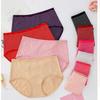 Cueca Feminina Listrada Clássica 100% Algodão Atacado Cintura Média-Alta Levanta Bumbum Calça Curta Vermelha Grande