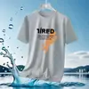 Camiseta Deportiva Transpirable de Malla Suelta de Comercio Exterior, Talla Grande, Manga Corta, Secado Rápido, Cuello Redondo, Marca de Moda, Camiseta de Seda de Hielo para Hombre, Verano, Venta al por Mayor