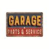 2024 Novo Logotipo Americano de Metal Estanho de Garagem Estilo Industrial Parede de Fundo para Oficina Automotiva Pintura Decorativa Suspensa Sem Moldura