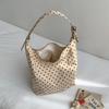 Bolsa de Tote Estilo Coreano Verano 2025 Nueva de Lunares para el Trabajo, Gran Capacidad, Bolso de Hombro/Axila de Estilo Artístico para Chicas