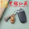 Sándalo Verde Colgante de Borla de los Doce Animales del Zodiaco Yi Ming Xian Yuan Madera de Haya Tallada Animales del Zodiaco Adorno Llavero de Borla