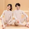 Ropa interior térmica de algodón puro para adolescentes, Conjunto de pijama de terciopelo suave para niñas estudiantes, Conjuntos de otoño de tops y pantalones para niños, Ropa interior básica para niños