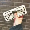Óculos Quadrados de Armação Grande Anti-Radiação de Luz Azul para Miopia Feminino Estilo Coreano Moderno Popular na Internet Moldura de Óculos Lisa para Rosto Red Book
