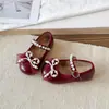 Zapatos de Cuero para Niñas Zapatos de Princesa Mary Janes con Lazo Estilo Primavera y Otoño Zapatos de Cuero para Niños para Combinar con Faldas Zapatos Únicos para Actuaciones