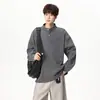 Sudadera de punto con cuello Henley estilo Old Money para hombre, Marca de tendencia Otoño/Invierno, Top casual versátil de manga larga estilo perezoso